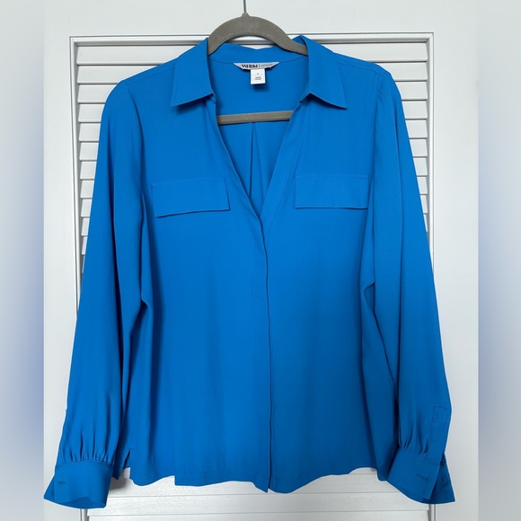 White House Black Market Vibrant Blue Blouse - Picture 1 of 3